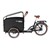 En trehjulig cykel med lastlåda fram.