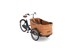 Svart trehjulig cykel med låda fram